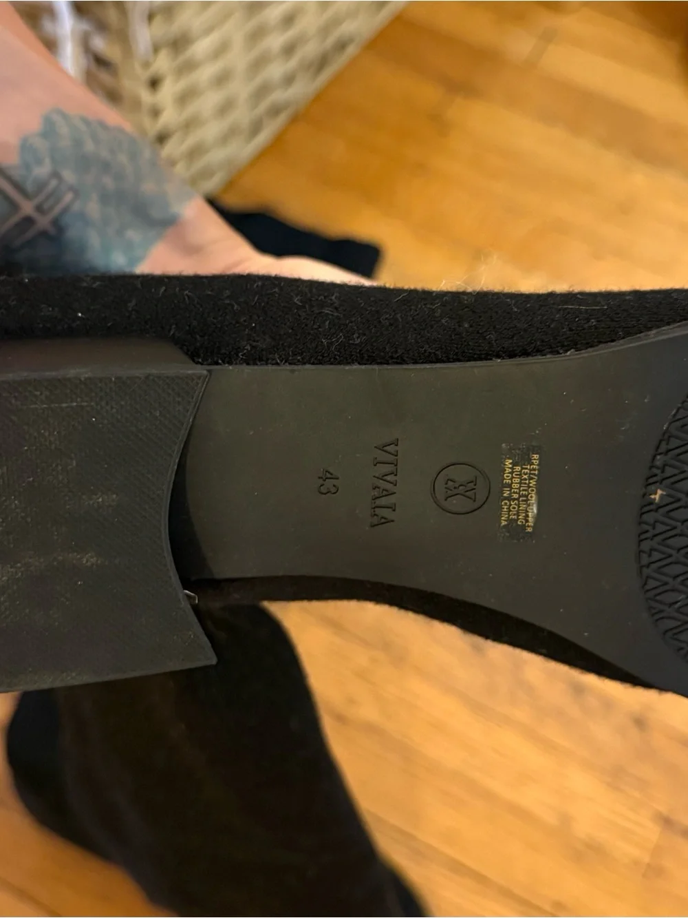 Over-The-Knee Stretch Wool Boots — Black